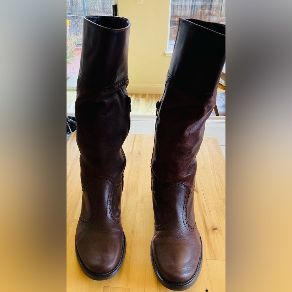 Brown riding boots